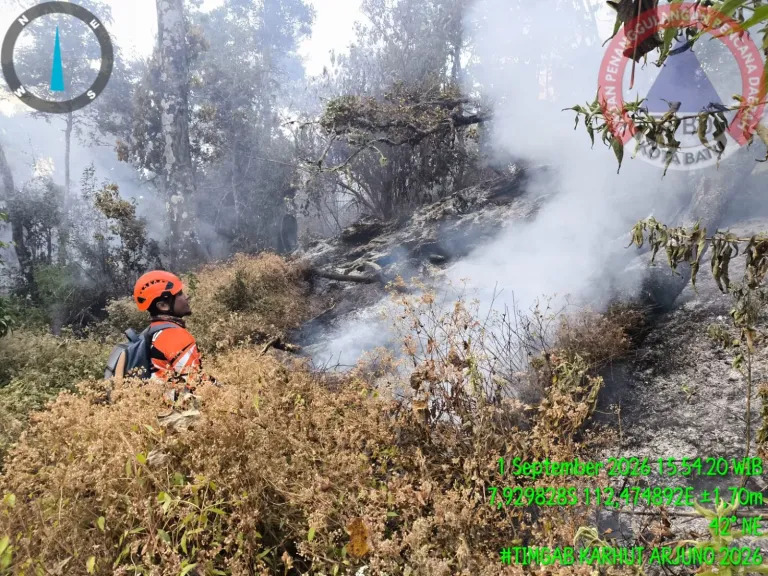 Karhutla Gunung Buthak Padam, Petugas Sisir Bara dan Evakuasi Pendaki