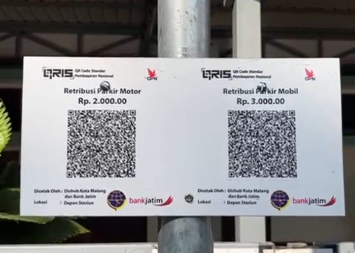 Parkir di Depan Stasiun Kota Malang Bisa Pakai QRIS