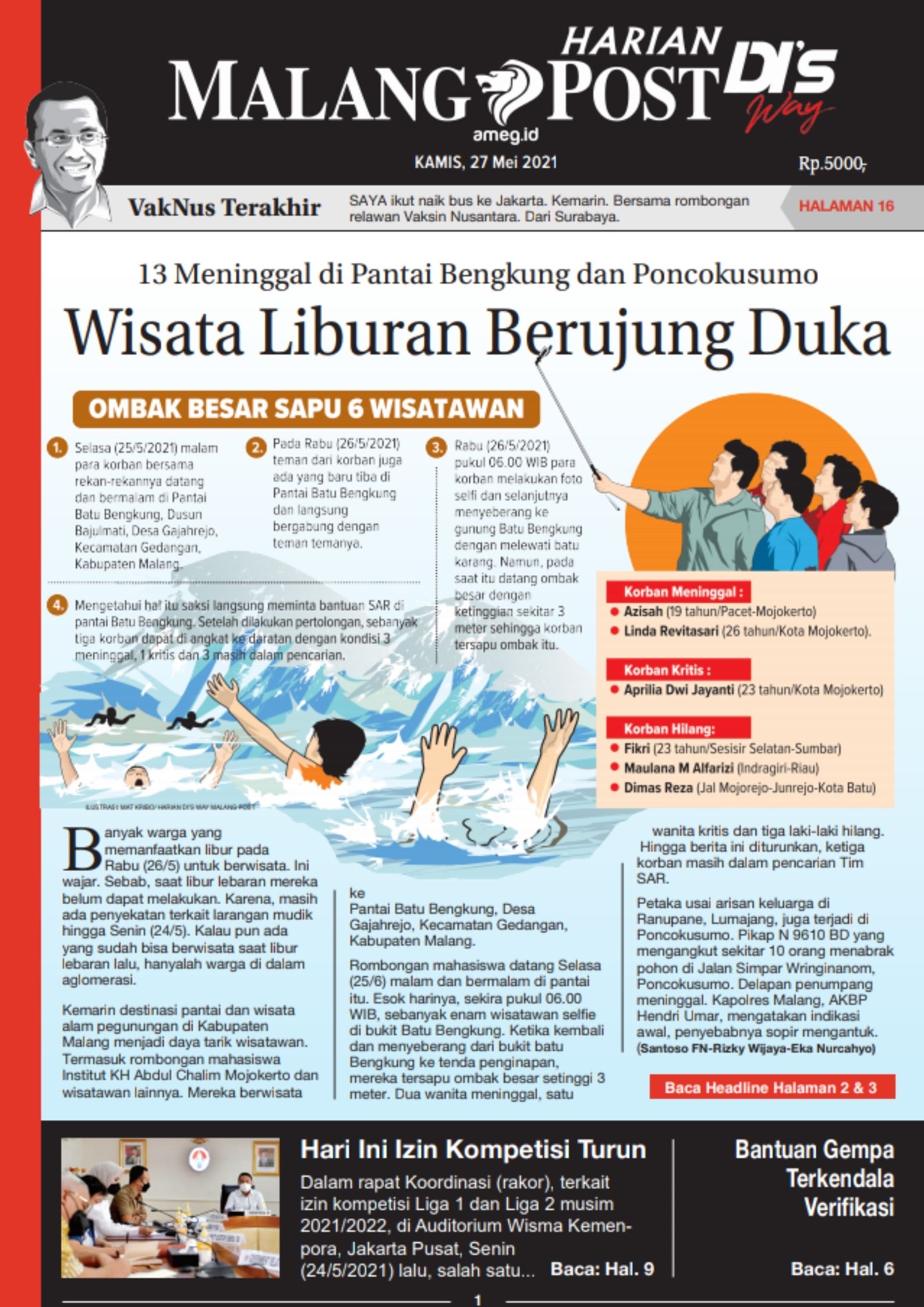 HARIAN DI’S WAY MALANG POST 27 MEI 2021