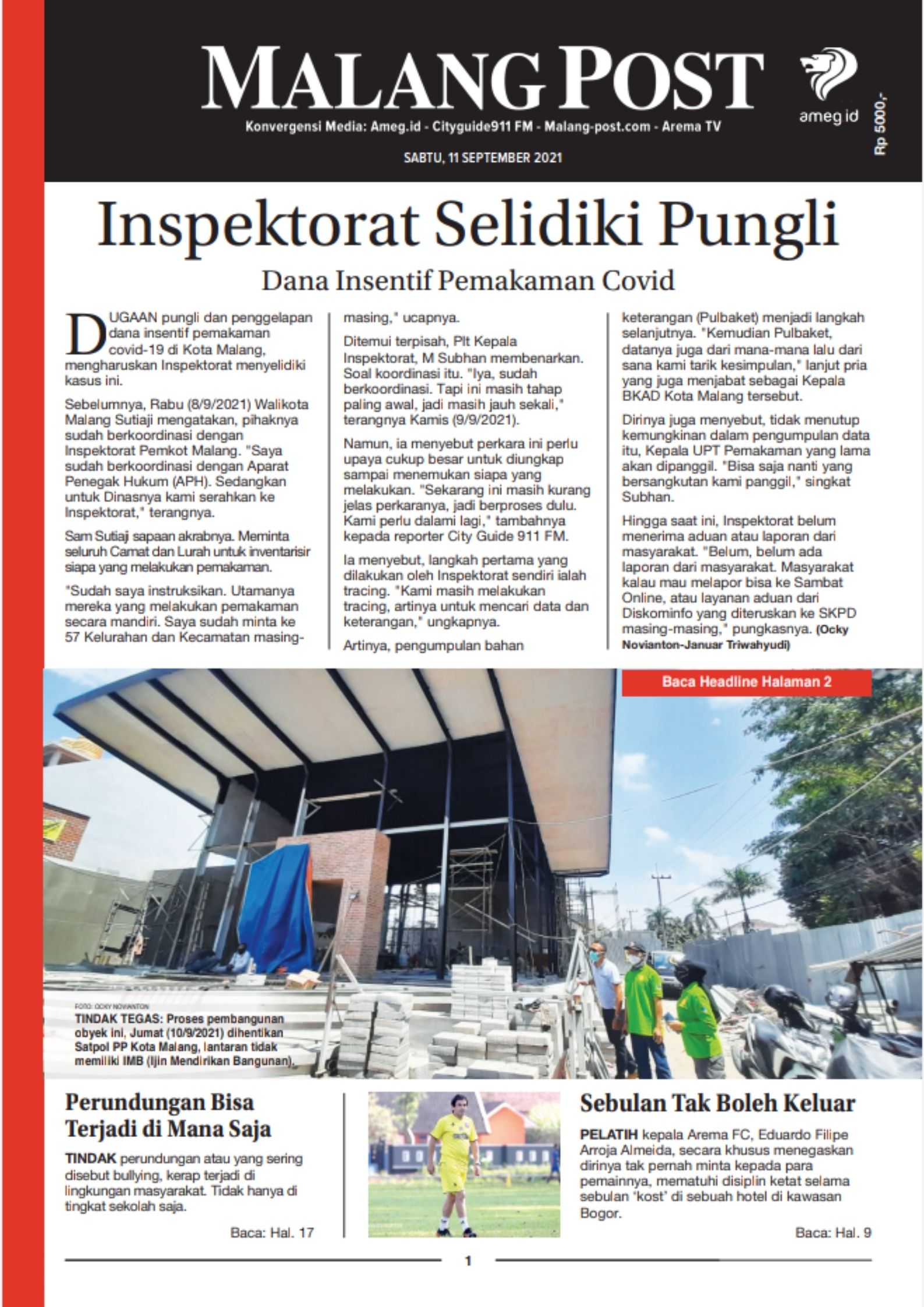 HARIAN DI’S WAY MALANG POST 11 SEPTEMBER 2021