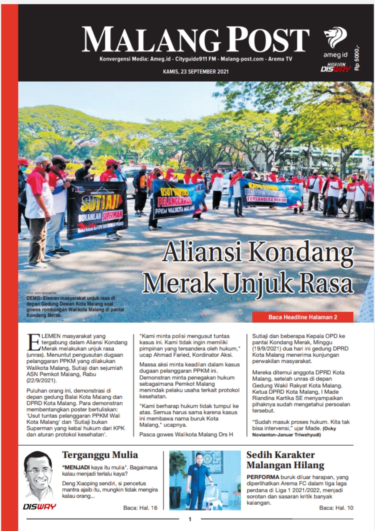 HARIAN DI’S WAY MALANG POST 23 SEPTEMBER 2021