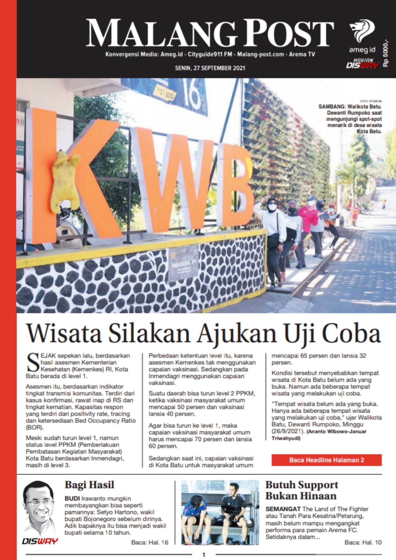 HARIAN DI’S WAY MALANG POST 27 SEPTEMBER 2021