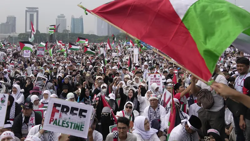 Aksi Bela Palestina Di Monas Tegaskan Enam Tuntutan