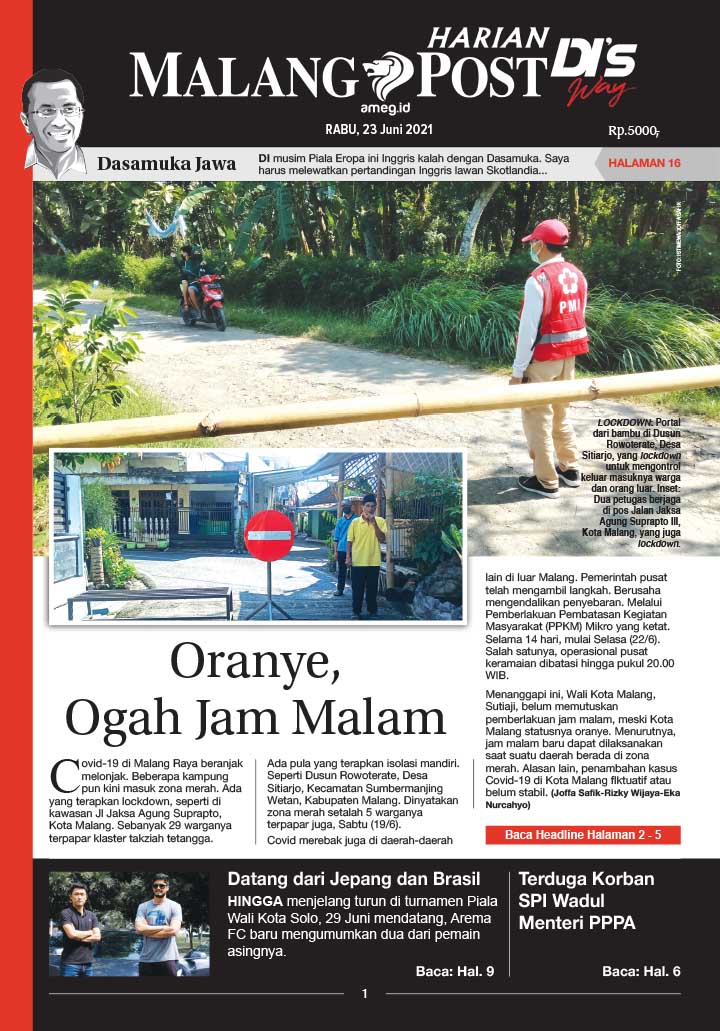 HARIAN DI’S WAY MALANG POST 04 AGUSTUS 2021