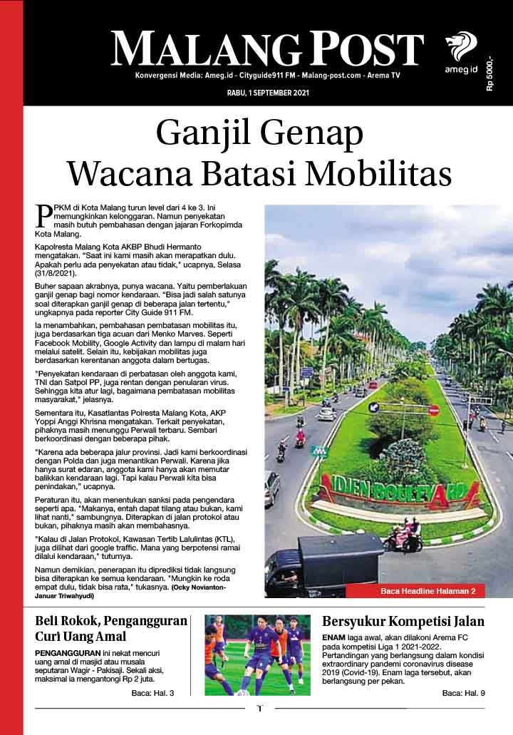 HARIAN DI’S WAY MALANG POST 1 SEPTEMBER 2021