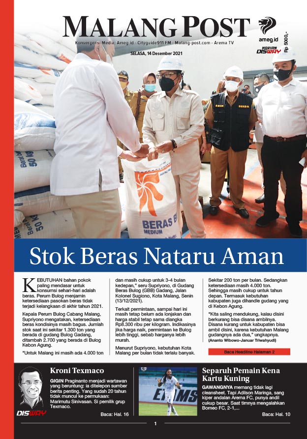 HARIAN DI’S WAY MALANG POST 14 DESEMBER 2021