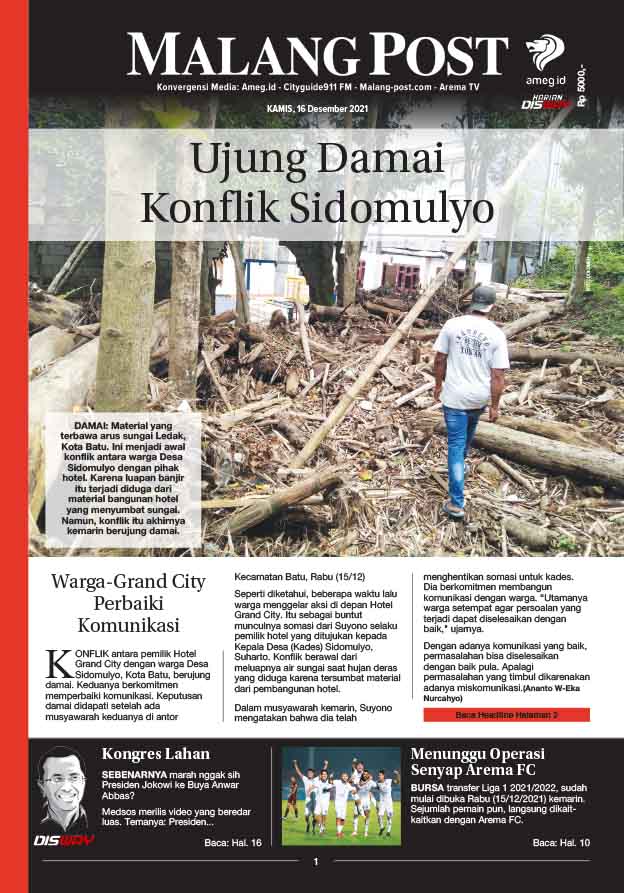 HARIAN DI’S WAY MALANG POST 16 DESEMBER 2021