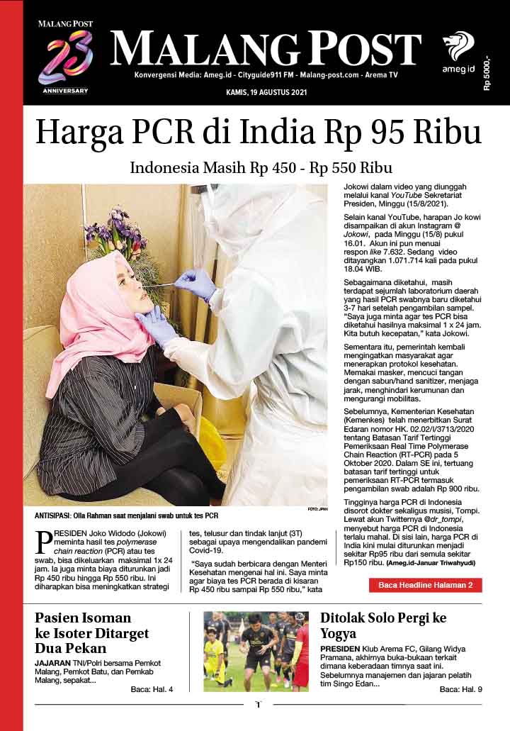 HARIAN DI’S WAY MALANG POST 19 AGUSTUS 2021