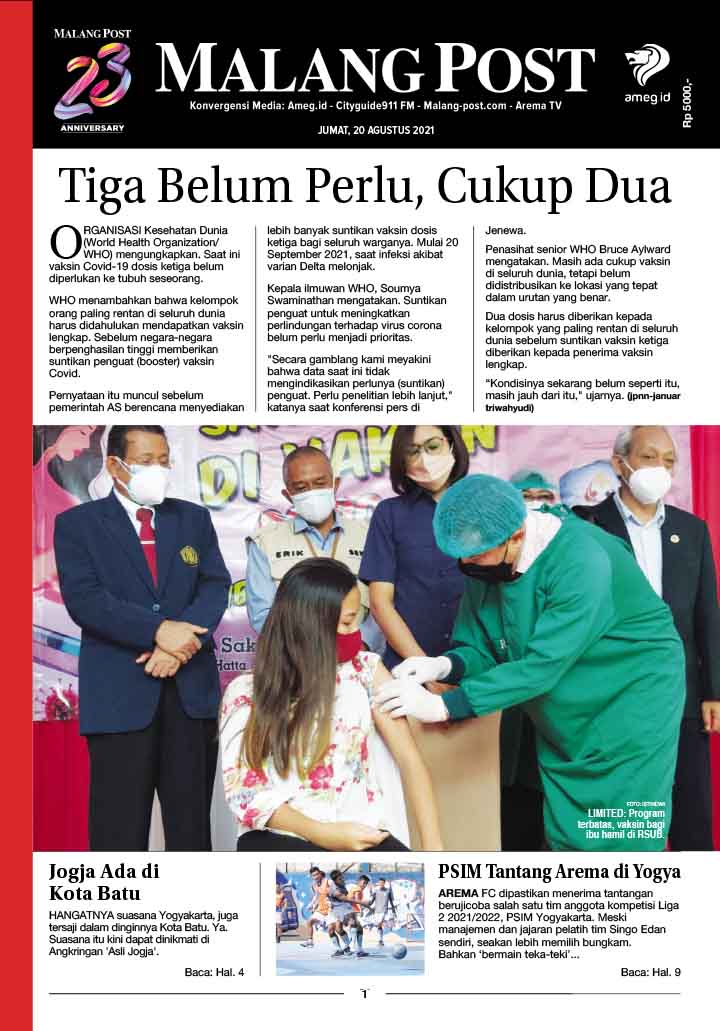 HARIAN DI’S WAY MALANG POST 20 AGUSTUS 2021