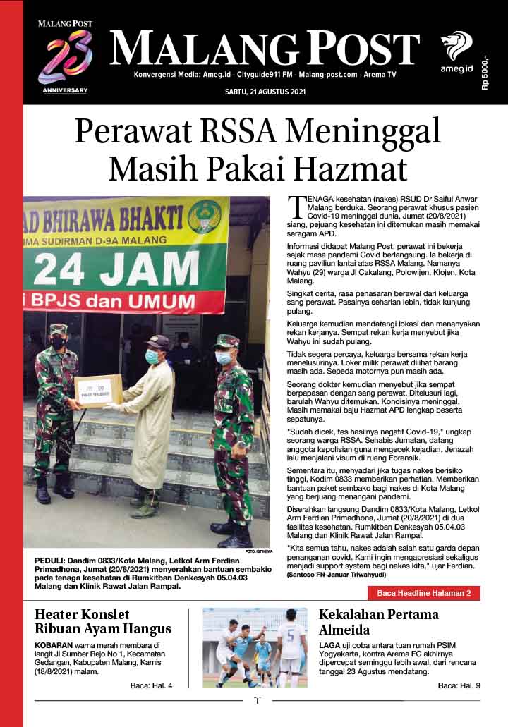 HARIAN DI’S WAY MALANG POST 21 AGUSTUS 2021