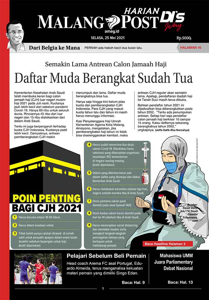 HARIAN DI’S WAY MALANG POST 25 MEI 2021