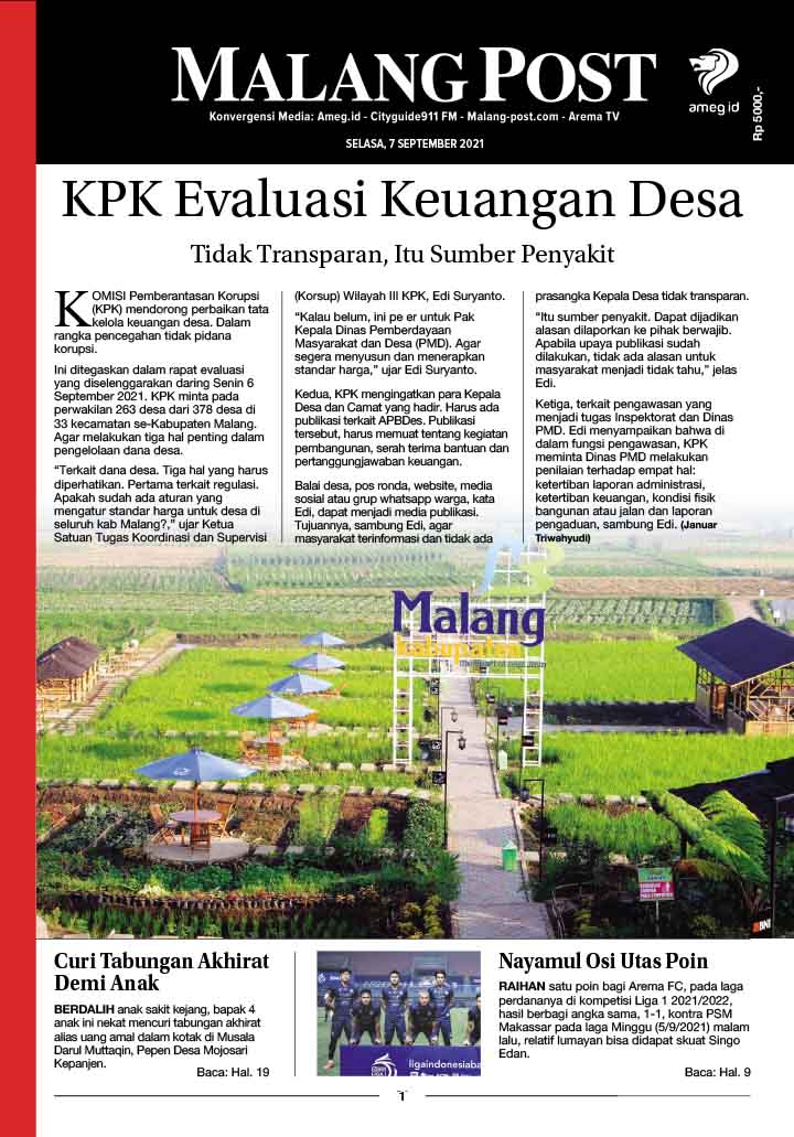 HARIAN DI’S WAY MALANG POST 7 SEPTEMBER 2021