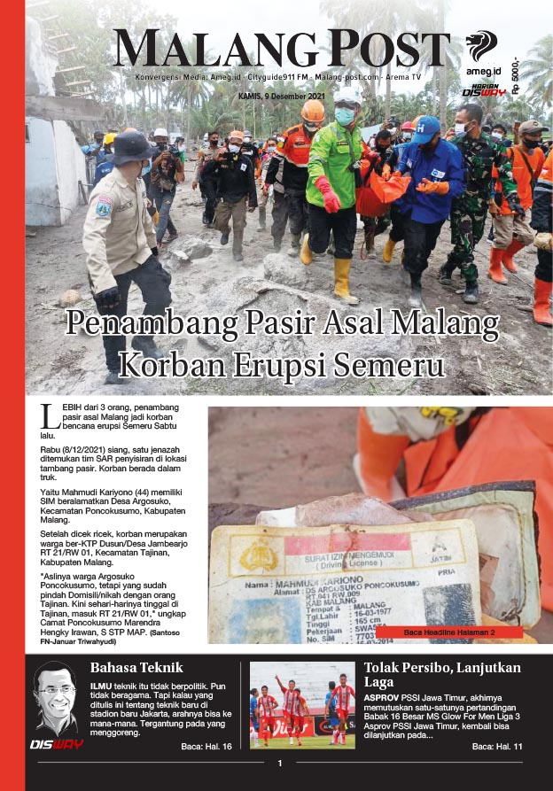 HARIAN DI’S WAY MALANG POST 9 DESEMBER 2021