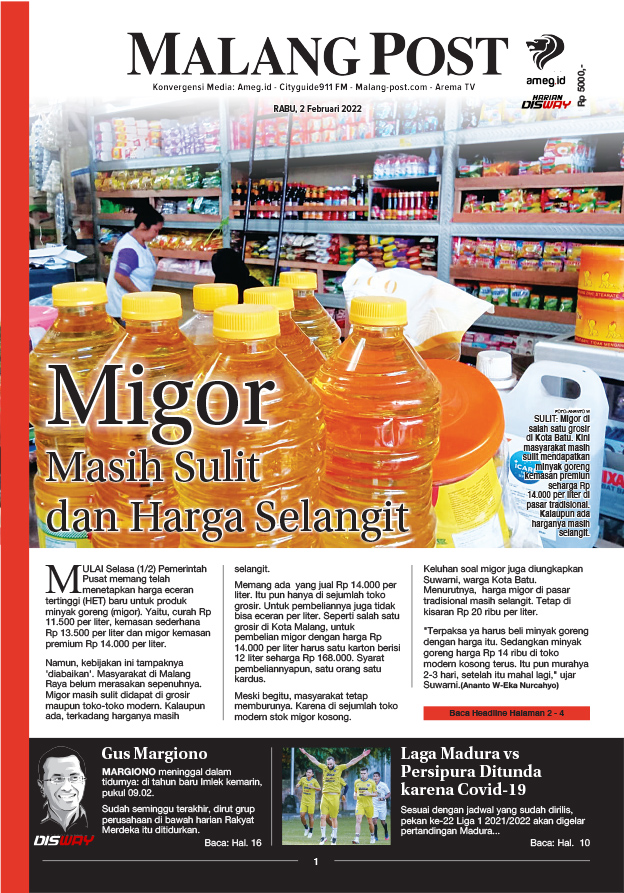 HARIAN DI’S WAY MALANGPOST 2 FEBRUARI 2022