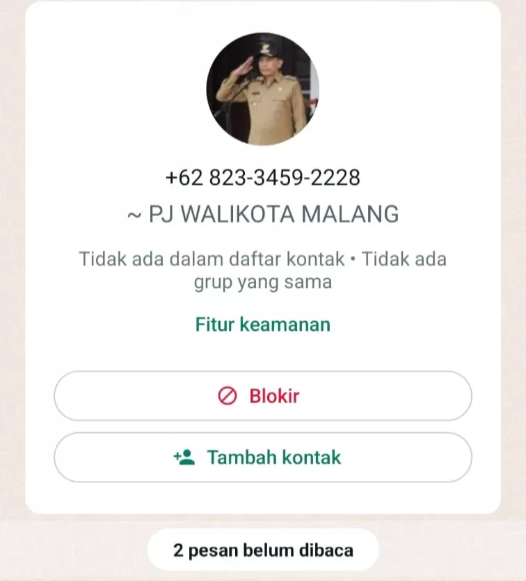 Waspada Penipuan Mencatut Nama Pj Walikota Malang