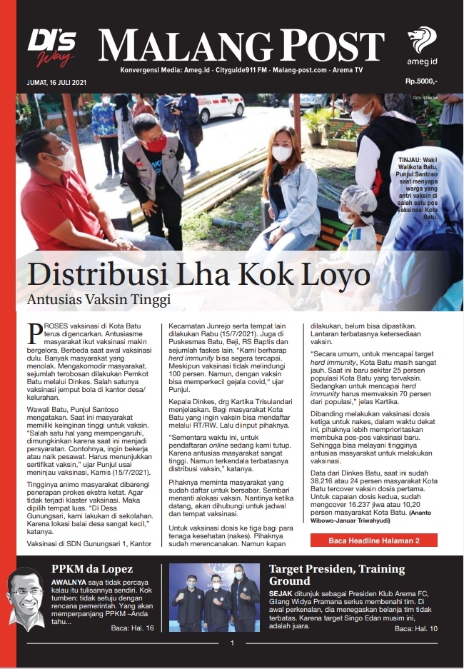 HARIAN DI’S WAY MALANG POST 16 JULI 2021