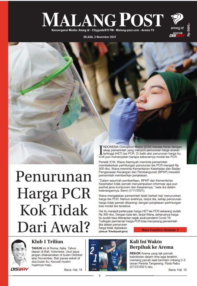 HARIAN DI’S WAY MALANG POST 2 NOVEMBER 2021