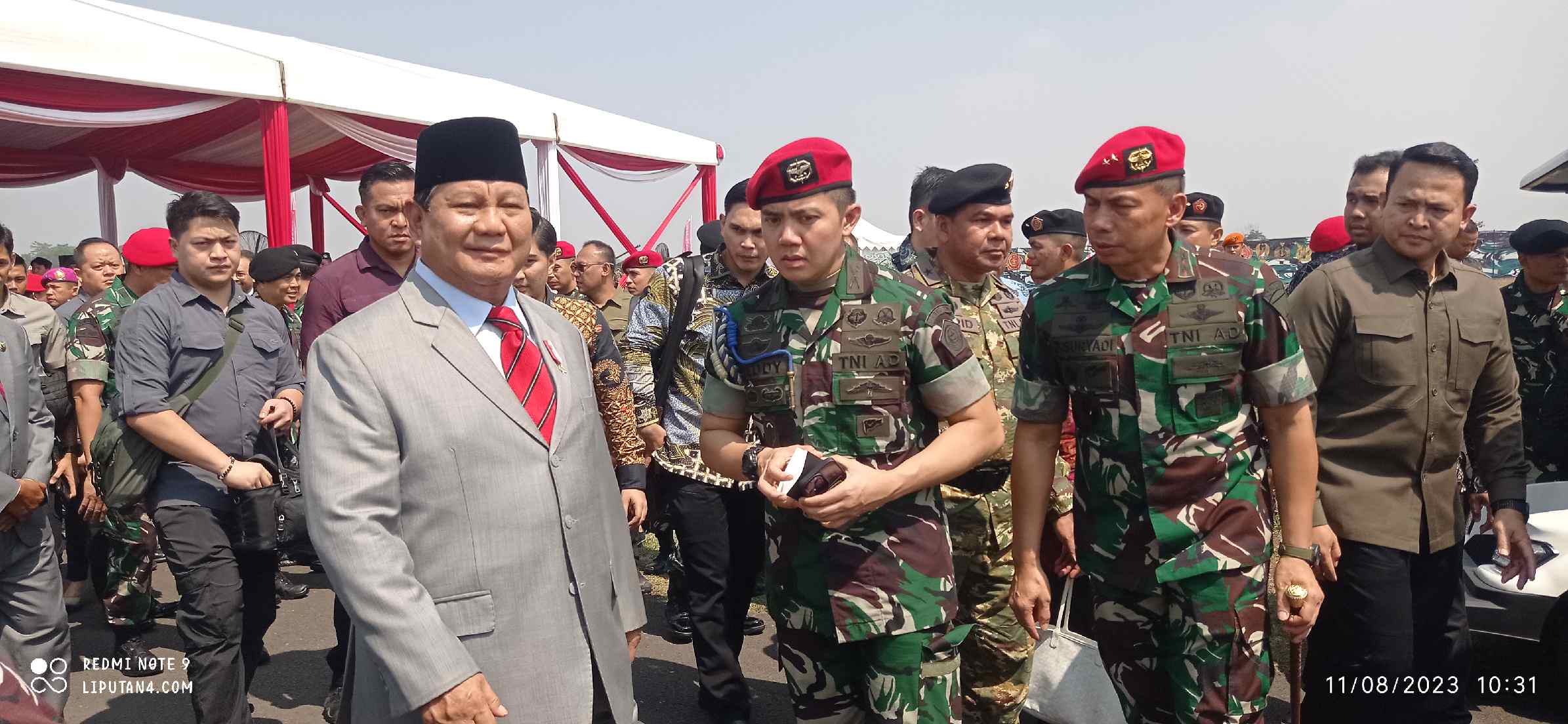 Menhan Prabowo Pimpin Upacara Penetapan Komcad Tni