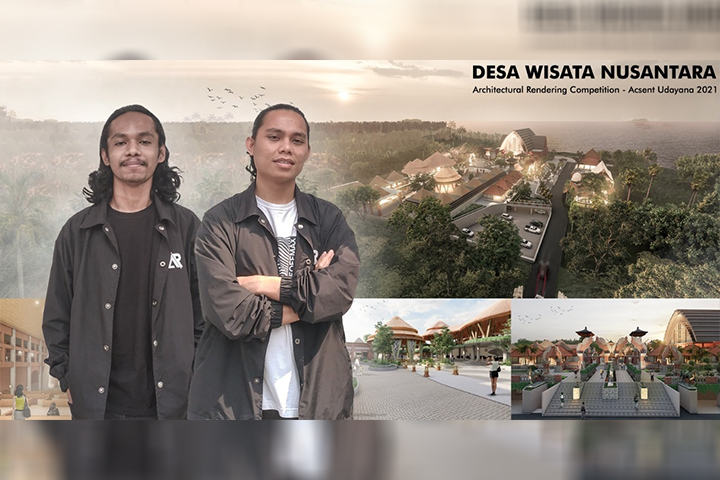 Garap Desa Wisata Nusantara, Mahasiswa ITN Malang Juara 1 Rendering Acsent Udayana 2021