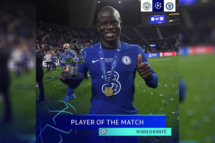 NGolo Kante, Player of the Macth  Laga Final Piala Champions