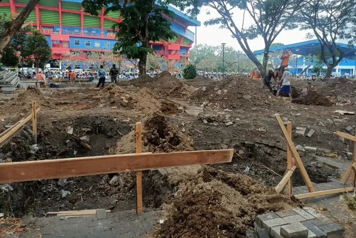 Pembangunan Parkir Vertikal Di Stadion Gajayana Sedang Berlangsung 